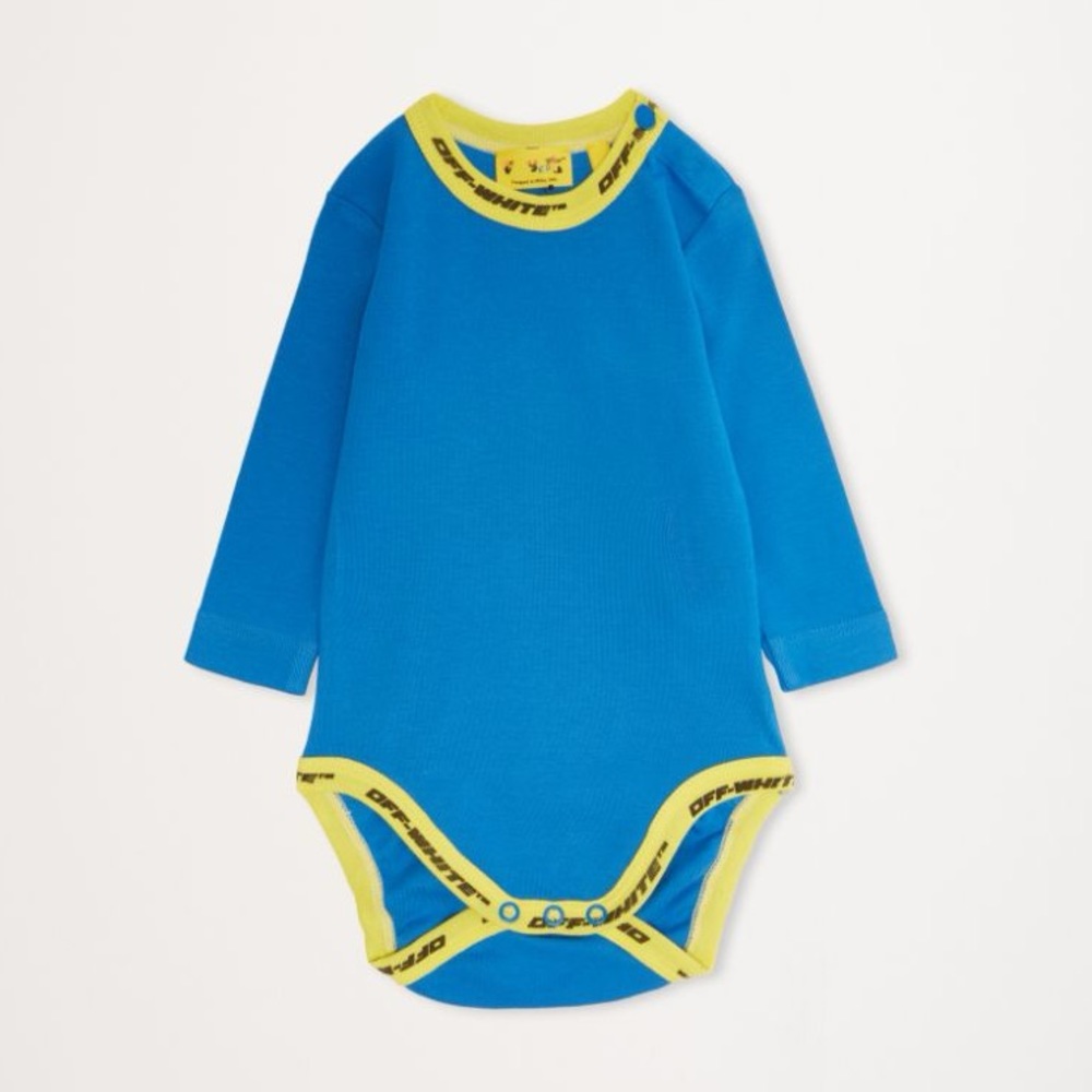 EUC off-White logo industrial long-sleeve onesie 18 months